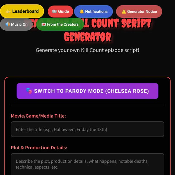 Dead Meat Kill Count Script Generator