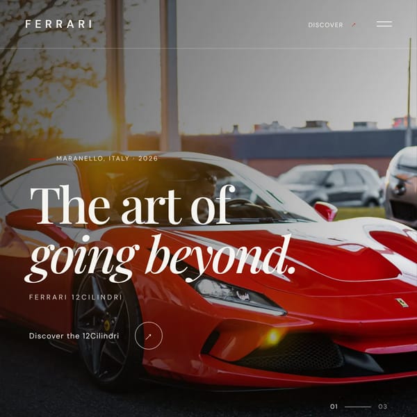 Ferrari's Website 2026