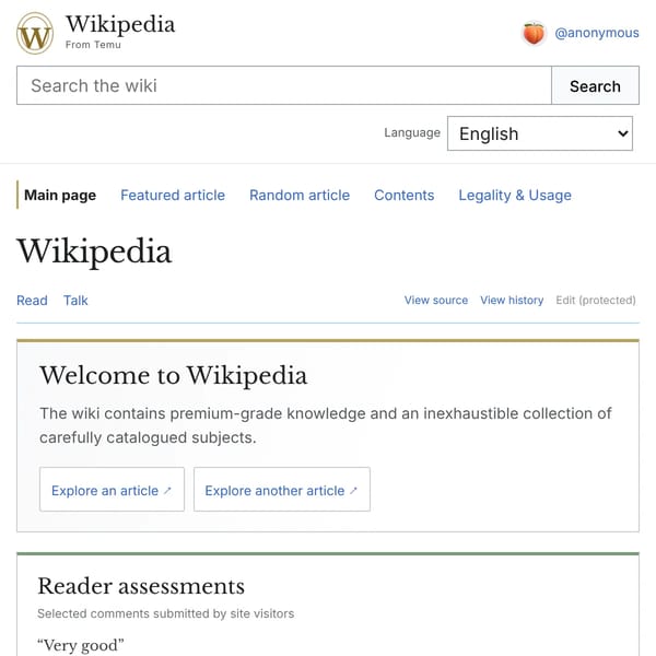 Wikipedia from Temu