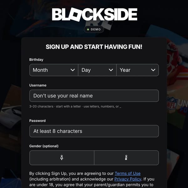Blockside Login