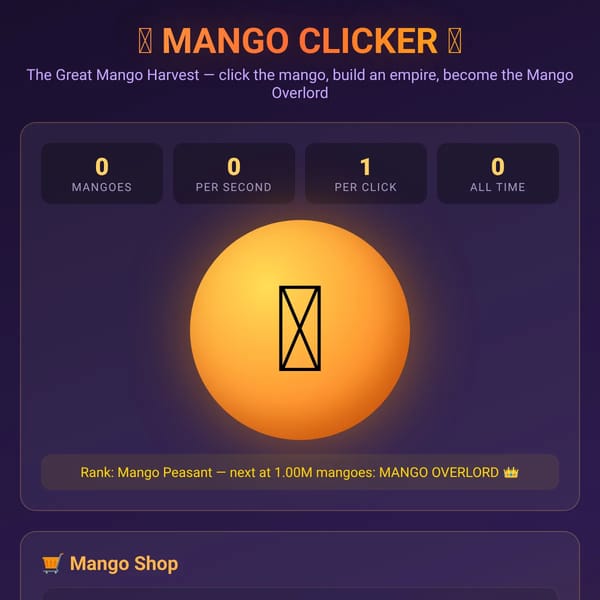 Mango Clicker: The Great Mango Harvest
