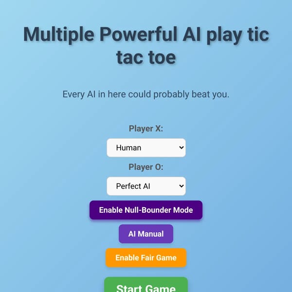 Perfect Tic Tac Toe AI