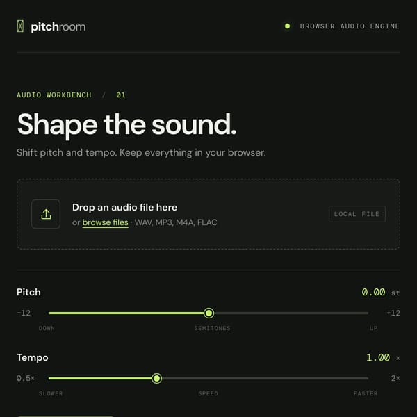Pitchroom with sliders!
