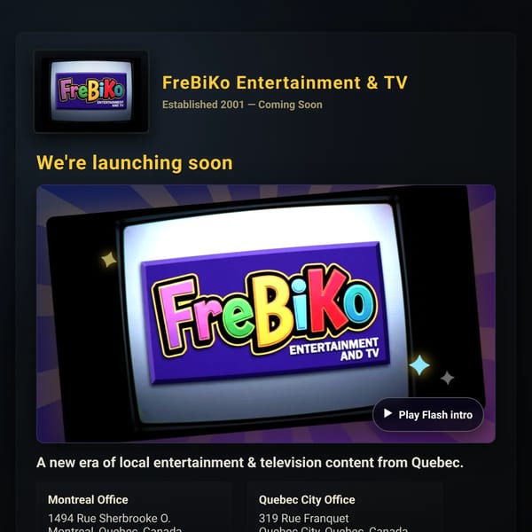 FreBiKo Entertainment & TV — Coming Soon