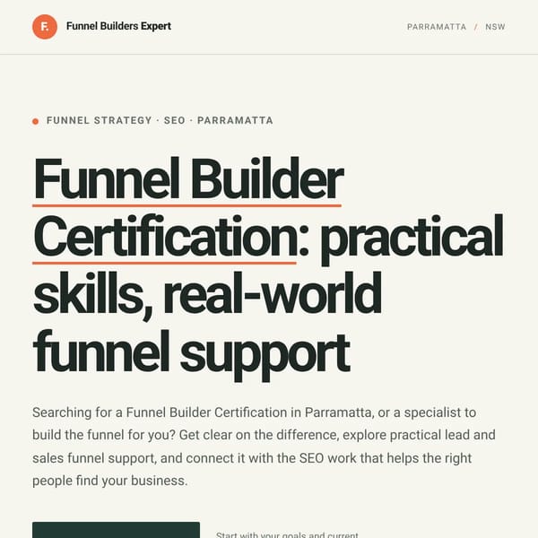 Funnel Builder Certification