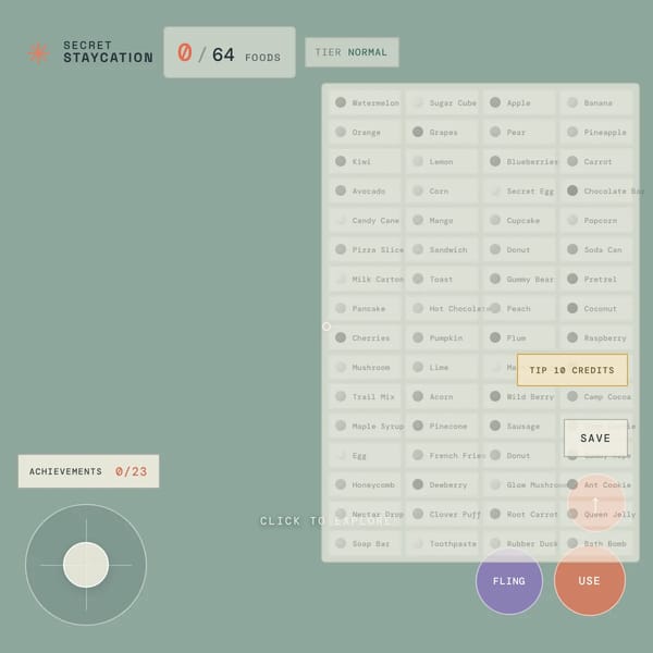 Secret Staycation (Websim Version)