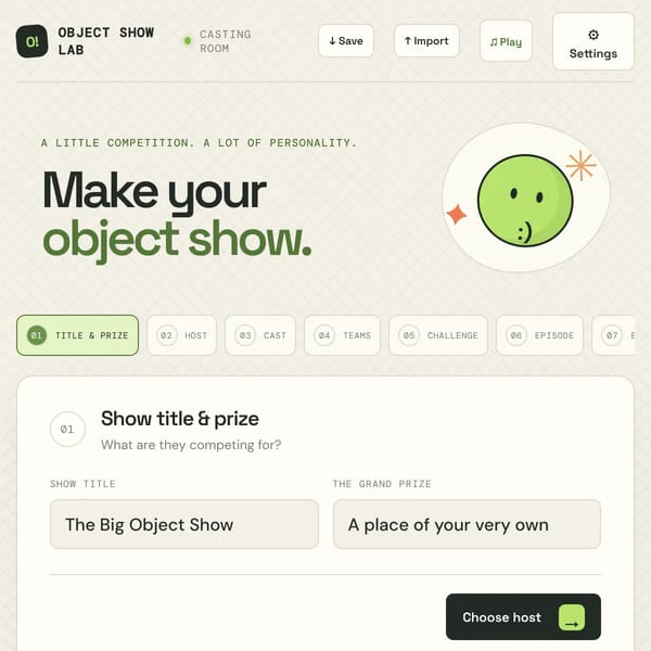 Object Show Lab but you can make your own characters