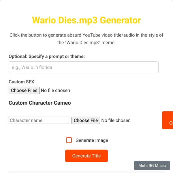 Wario Dies.mp3 Generator