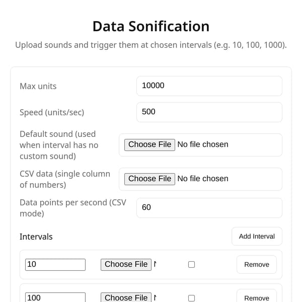 Data Sonification Tool