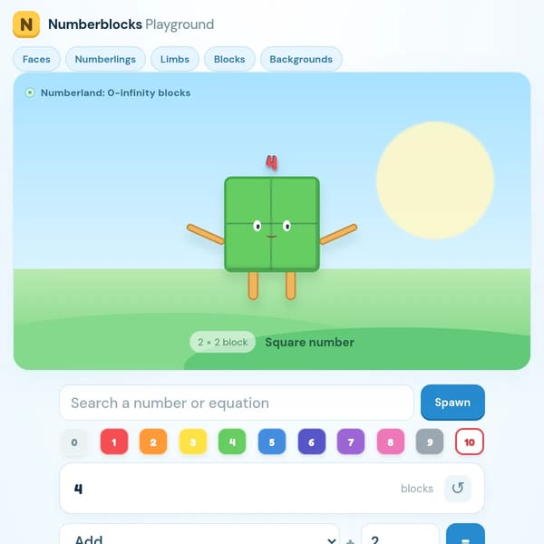 Numberblocks sandbox