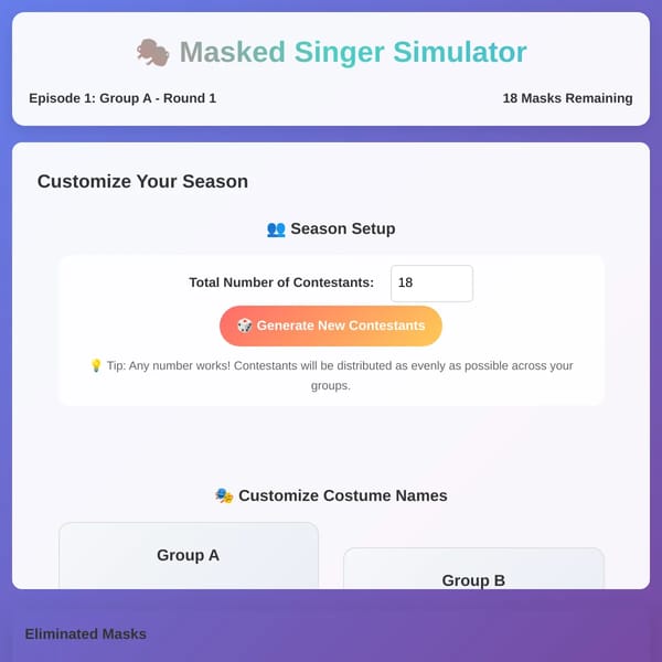 Masked Singer Simulator