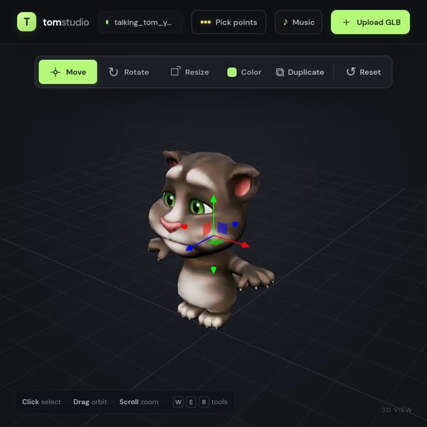 make a 1999 talking tom glitch
