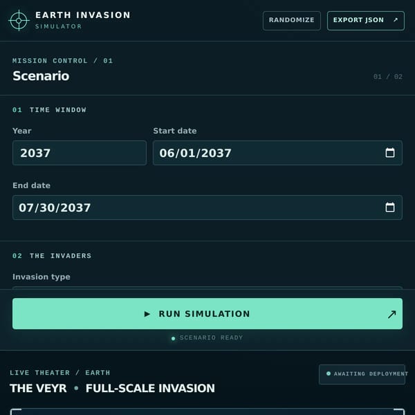 Earth Invasion Simulator