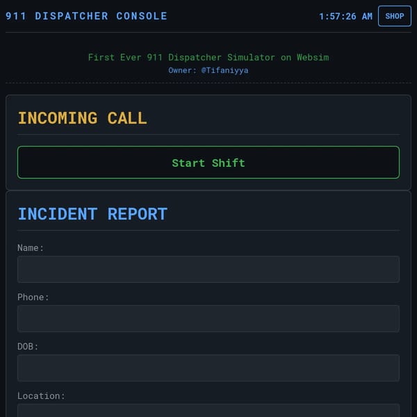 911 Dispatcher Simulator (V64)