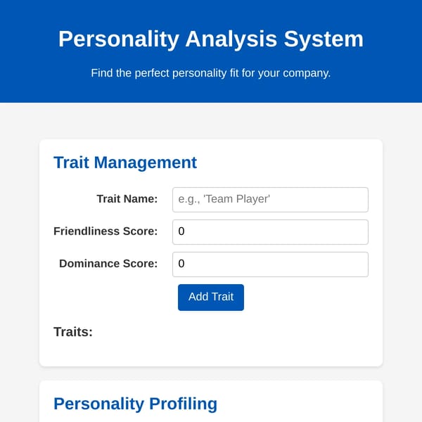 Personality Analysis System