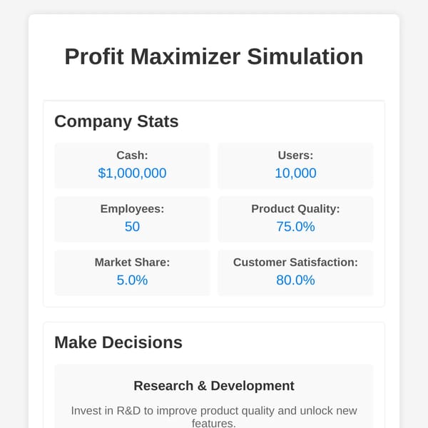 Profit Maximizer Simulation