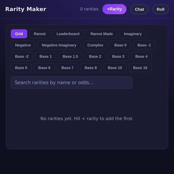 Rarity Maker but you can actually add rarities