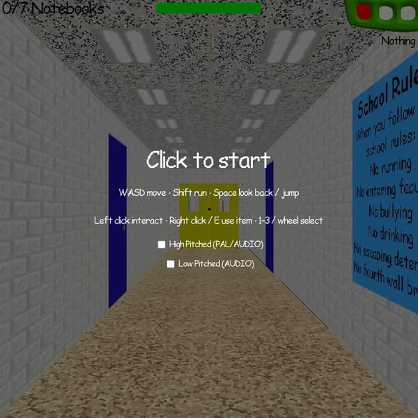 Baldi's Basics But a High Pitched & Low Pitched