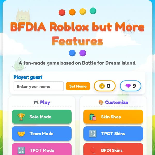 BFDIA Roblox but More Features+