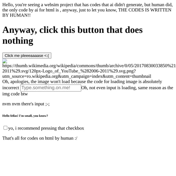This websim project is coded by a real human