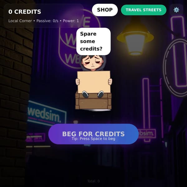 Websim Beggar Simulator