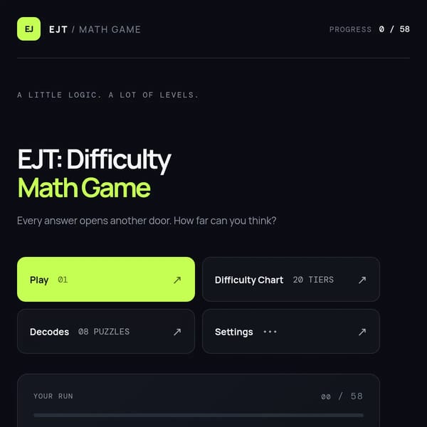EJT: Difficulty Math Game (RELEASE🎉)