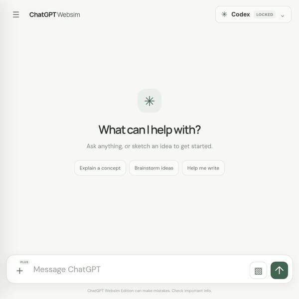 ChatGPT Websim Edition