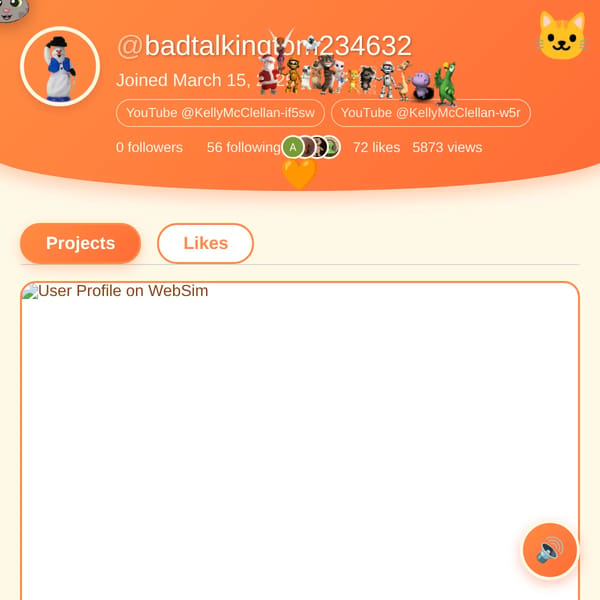 User Profile on WebSim