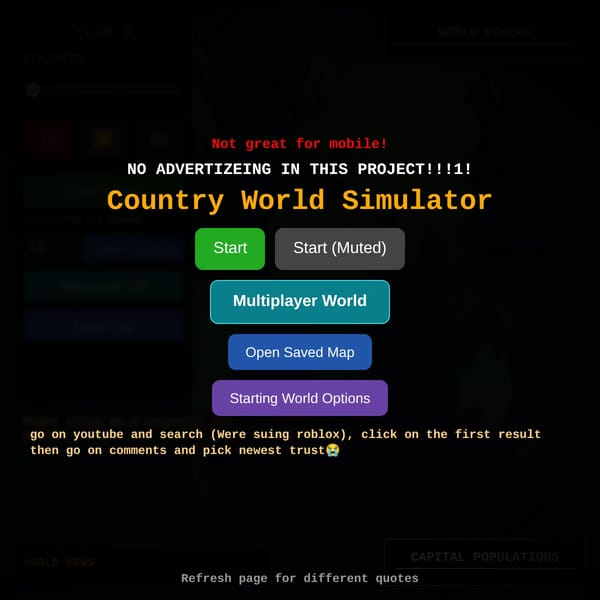 Country World Simulator
